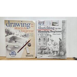 Lot of 2 Absolute Beginner Drawing Sketching Books Paperback Willenbrink Cronin